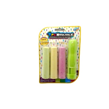 4pc. Washable Sidewalk Chalk & Holder Anker Art