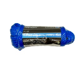 Polypropylene Twisted Rope 1/4 x 100' Blue 125lb. Onward"