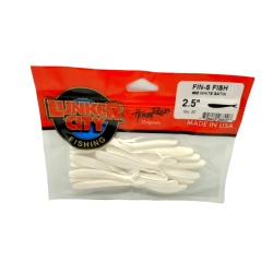 Soft Plastic Lures 2.5 White Satin 20pk. Lunker City"
