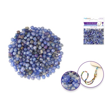 Amethyst Glass Beads: 4mm-6mm Mix Luster Polish 30g D) Amethyst