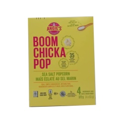 Sea Salt Popcorn 4 x 93g. Microwave Bags Boom Chicka Pop Angie's