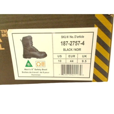 Men's Safety Boot Leather Black Size 10 Altra Industrial