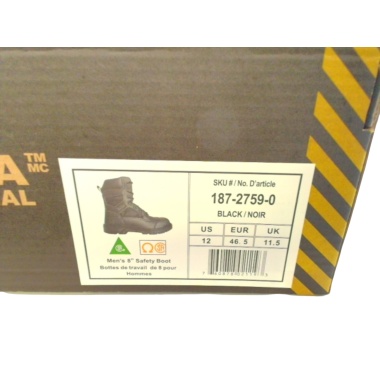 Men's Safety Boot Leather Black Size 12 Altra Industrial