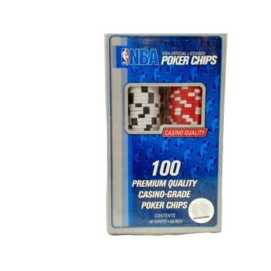 Poker Chips Nba Licensed 100pk. 50 White 50 Red Casino Quality