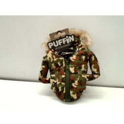 Beverage Koozy Hooded Camo Jacket Puffin Drinkwear
