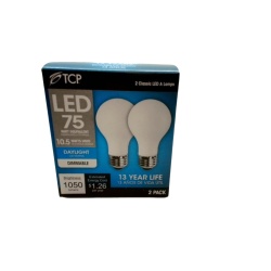 Light Bulb 2pk. LED Daylight Dimmable 10.5W (75W Equivalent) TCP