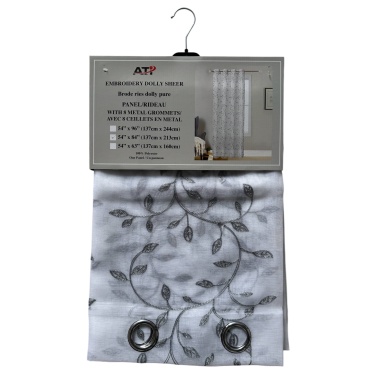 Sheer 54X84W/Gry Leaf