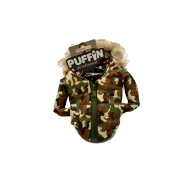Beverage Koozy Hooded Camo Jacket Puffin Drinkwear