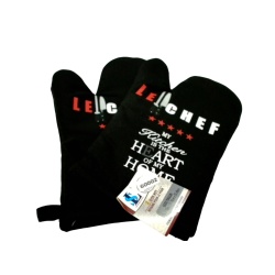 Oven Mitts 2pk.  7 x 12" Le Chef Ass't Colours Swiss Linen"