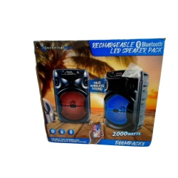 Rechargeable Led Bluetooth Speaker 2pk. 2000 Watts Technical Pro