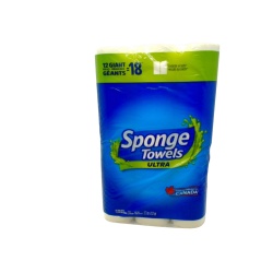 Paper Towels Sponge Towels Ultra 12 Giant Rolls = 18 Choose-a-size