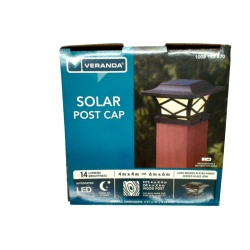 Solar Post Cap LED Fits 4x4" Or 6"x6" Wood Post 14 Lumens Veranda"