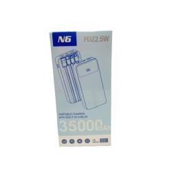 Power Bank Portable Charger w/Built In Cables 35000mah