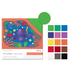 Bright Colors Fit Scrapbook Cardstock: 12x12" 80lb (216gsm) Textured 60sht C) Bright Colors"