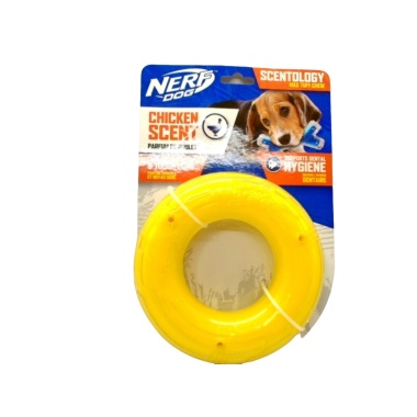 Dog Toy Chicken Scented Scientology Max Tuff Chew Ring Nerf Dog