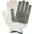 Gloves knitted cotton blk dot green [LRG] doz sub105551
