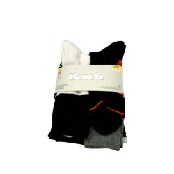 Socks Men's Crew 6pk. Black/White/Grey Ass't Bench