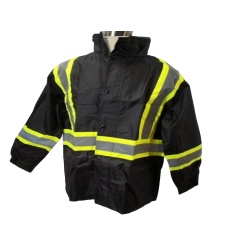Hi-Vis Waterproof Safety Rain Jacket Large Black Sturrdi